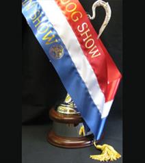 Three band sash from Showstoppers Rosettes